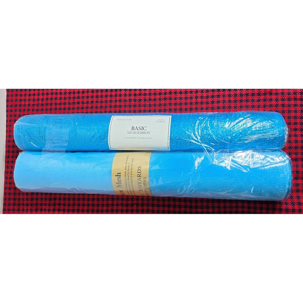 Hobby Lobby & Decor Mesh Blue 21"x 10 Yard sFloral /Decor / Crafts 2 Rolls NWT